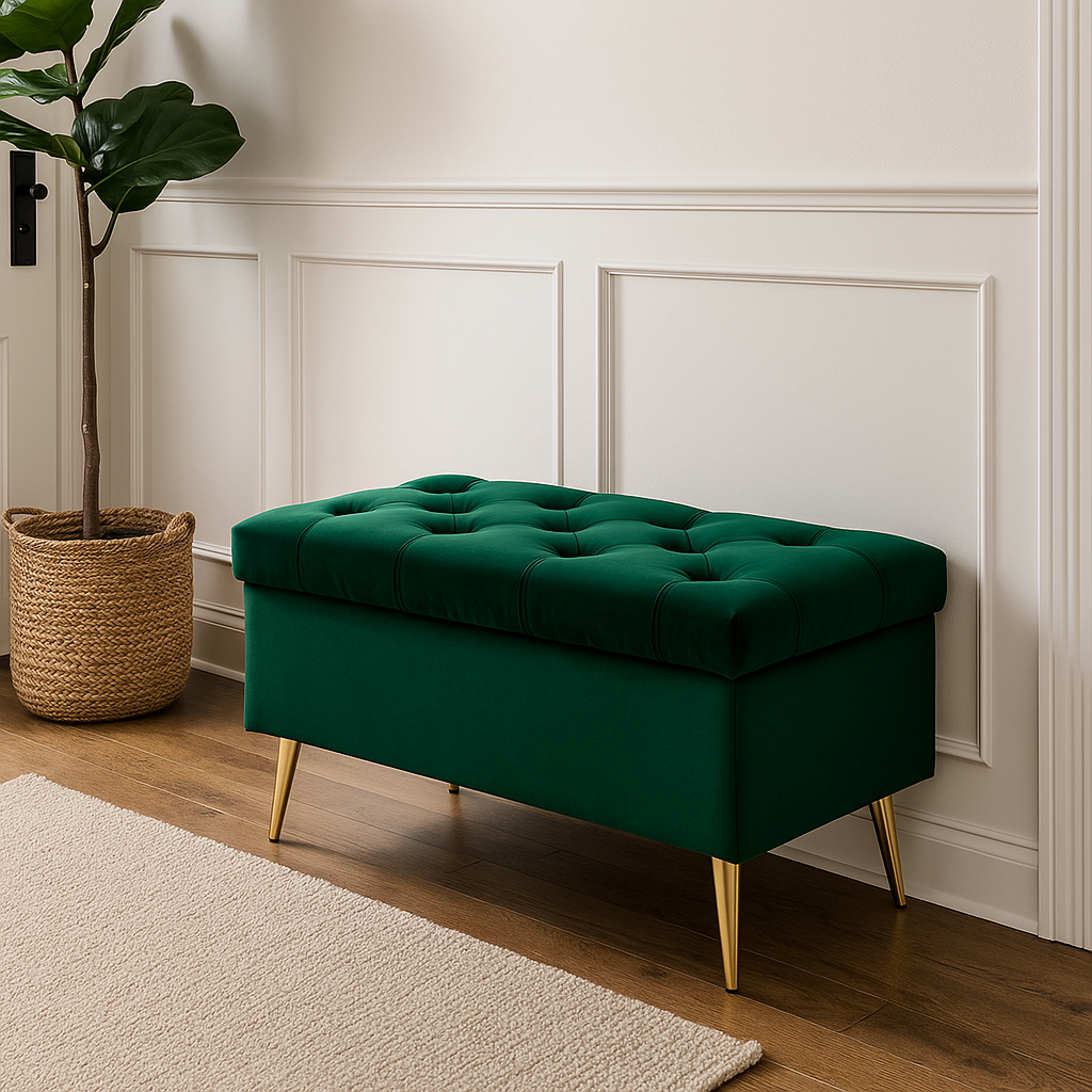 Pikowana ławka ze schowkiem "Lima" WYBÓR KOLORÓW