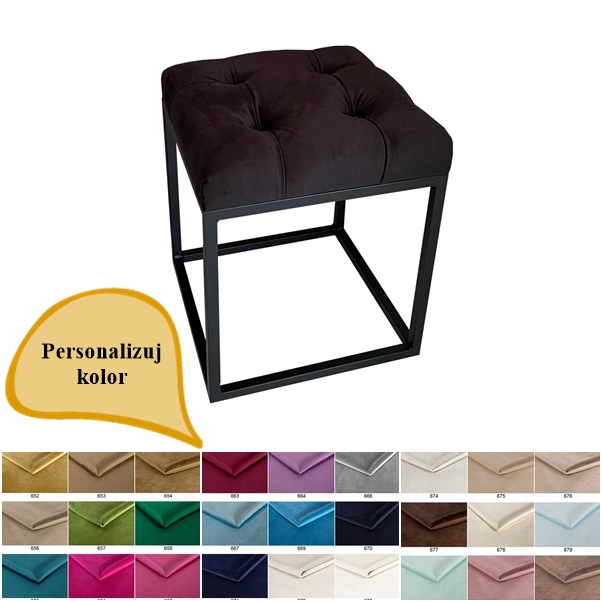 Pufa "Sono" na czarnym stelażu WYBÓR KOLORÓW