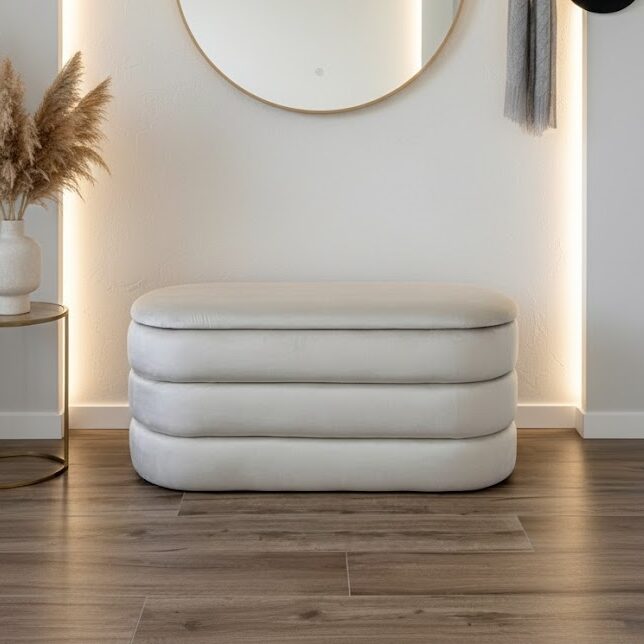 Ławka tapicerowana Charlotte ze schowkiem WYBÓR KOLORÓW